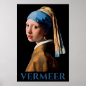 Mädchen mit Pearl Earing Vermeer Poster (Vorne)