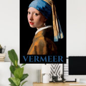 Mädchen mit Pearl Earing Vermeer Poster (Heimbüro)