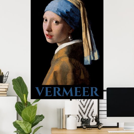 Mädchen mit Pearl Earing Vermeer Poster (Heimbüro)