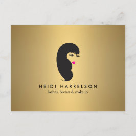 Mädchen mit Peitschen auf Imitat-Goldpostkarte Postkarte