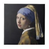 Mädchen mit Perlenerring Fliese (Vorderseite)