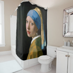 Mädchen mit Perlenerring, Johannes Vermeer Duschvorhang
