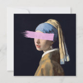 Mädchen mit Perlenohr mit rosa Pinselstrich (Vorderseite)