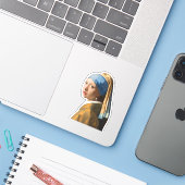 Mädchen mit Perlenohrgemälde Aufkleber (Laptop mit iPhone)