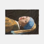 Mädchen mit Perlenohrgemälde Fleecedecke (Vorderseite (Horizontal))