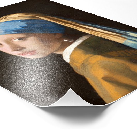 Mädchen mit Perlenohrgemälde Fotodruck (Ecke)