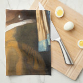 Mädchen mit Perlenohrgemälde Geschirrtuch (Viertel Falte)