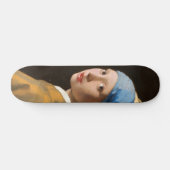 Mädchen mit Perlenohrgemälde Skateboard (Horizontal)