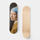 Mädchen mit Perlenohrgemälde Skateboard (Vorderseite)