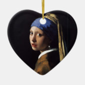 Mädchen mit Perlenohrgemälde von Vermeer Keramik Ornament (Vorne)