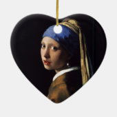 Mädchen mit Perlenohrgemälde von Vermeer Keramik Ornament (Hinten)