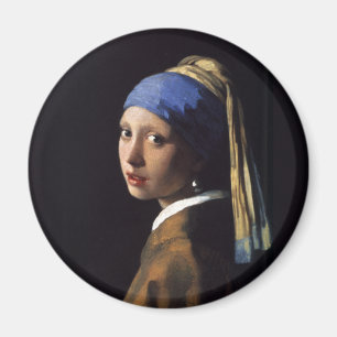 Mädchen mit Perlenohrgemälde von Vermeer Magnet
