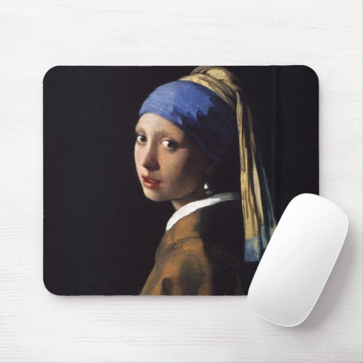 Mädchen mit Perlenohrgemälde von Vermeer Mousepad (Mit Mouse)