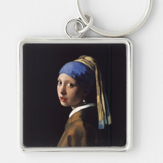 Mädchen mit Perlenohrgemälde von Vermeer Schlüsselanhänger (Vorne)