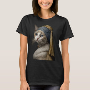 Mädchen mit Perlenohrkatze T-Shirt