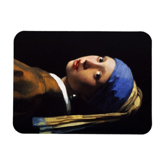 Mädchen mit Perlenohrmagnet Magnet (Horizontal)