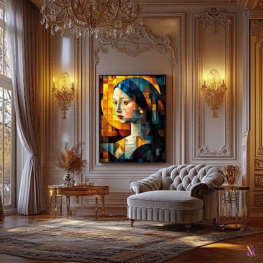 Mädchen mit Perlenohrmuschel Leinwanddruck