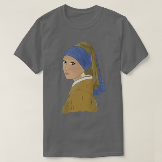 Mädchen mit Perlenohrmuschel T-Shirt (Design vorne)