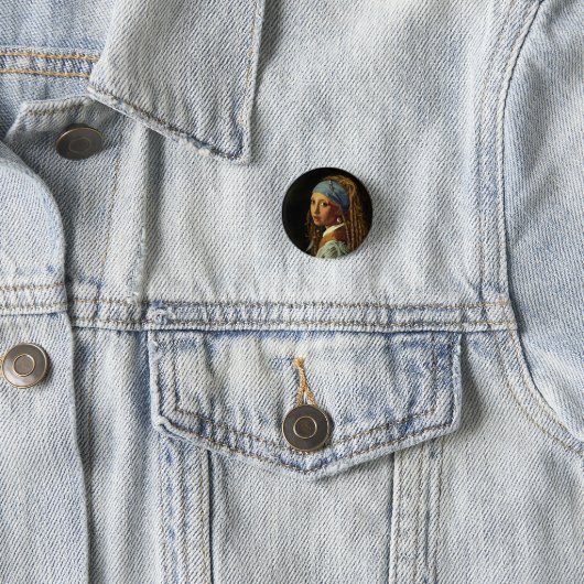 Mädchen mit Perlenohrparodie Button (Beispiel)