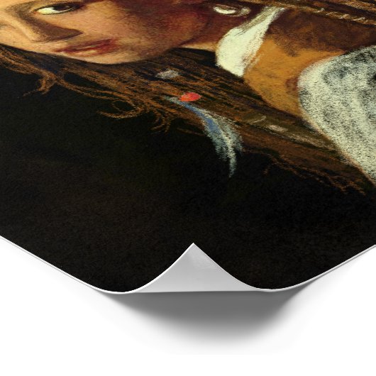 Mädchen mit Perlenohrparodie Poster (Ecke)