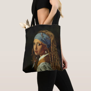 Mädchen mit Perlenohrparodie Tasche