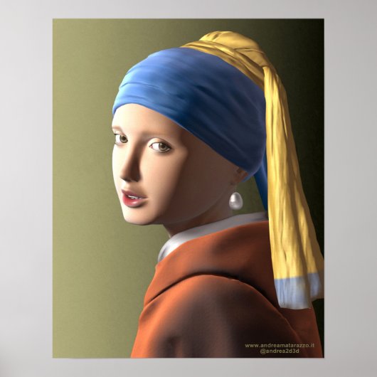 Mädchen mit Perlenohrplakat Poster (Vorne)