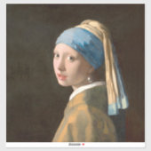 Mädchen mit Perlenohrring (1665) Gepäck Aufkleber (Blatt)