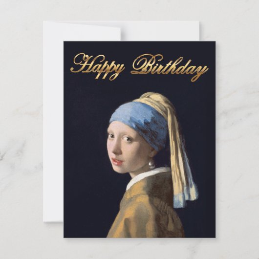 Mädchen mit Perlenohrring 1665 Happy Birthday (Vorderseite)