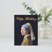 Mädchen mit Perlenohrring 1665 Happy Birthday (Stehend Vorderseite)