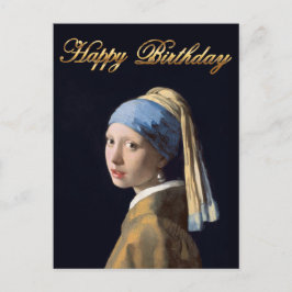 Mädchen mit Perlenohrring 1665 Happy Birthday Postkarte