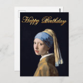 Mädchen mit Perlenohrring 1665 Happy Birthday Postkarte (Vorne/Hinten)