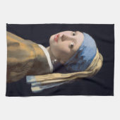 Mädchen mit Perlenohrring 1665 Johannes Vermeer Geschirrtuch (Horizontal)