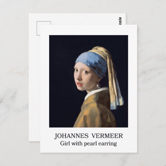 Mädchen mit Perlenohrring 1665 Johannes Vermeer Postkarte (Vorne/Hinten)