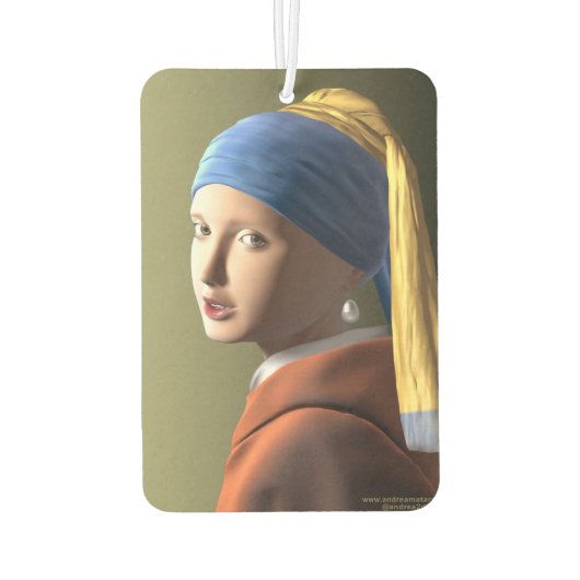 Mädchen mit Perlenohrring Autolufterfrischer (Rückseite)