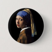 Mädchen mit Perlenohrring Button (Vorderseite)