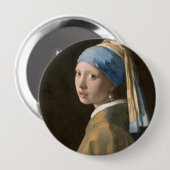 Mädchen mit Perlenohrring Button (Vorne & Hinten)