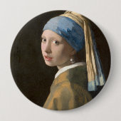 Mädchen mit Perlenohrring Button (Vorderseite)