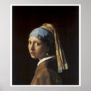 Mädchen mit Perlenohrring c. 1665-66 Poster