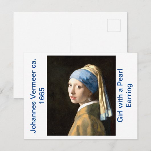 Mädchen mit Perlenohrring (ca. 1665) Postkarte (Vorne/Hinten)