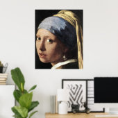 Mädchen mit Perlenohrring (Detail) Poster (Heimbüro)