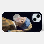 Mädchen mit Perlenohrring, die ein Kaugummi blasen Case-Mate iPhone Hülle (Rückseite (Horizontal))