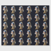 Mädchen mit Perlenohrring, die ein Kaugummi blasen Geschenkpapier (Flach)