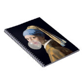 Mädchen mit Perlenohrring, die ein Kaugummi blasen Notizblock (Rechte Seite)