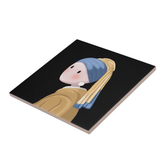 Mädchen mit Perlenohrring Fliese (Seite)