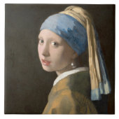 Mädchen mit Perlenohrring Fliese (Vorderseite)