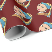 Mädchen mit Perlenohrring Geschenkpapier (Rolleneckpunkt)