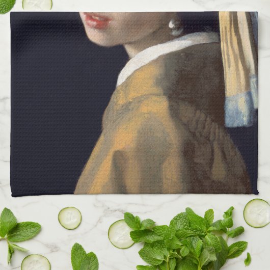 Mädchen mit Perlenohrring Geschirrtuch (Gefaltet)