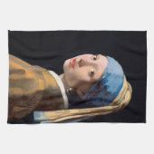 Mädchen mit Perlenohrring Geschirrtuch (Horizontal)
