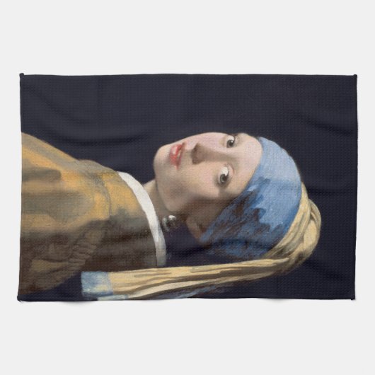 Mädchen mit Perlenohrring Geschirrtuch (Horizontal)