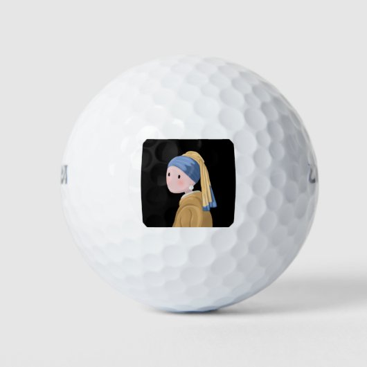 Mädchen mit Perlenohrring Golfball (Vorderseite)